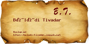 Béládi Tivadar névjegykártya